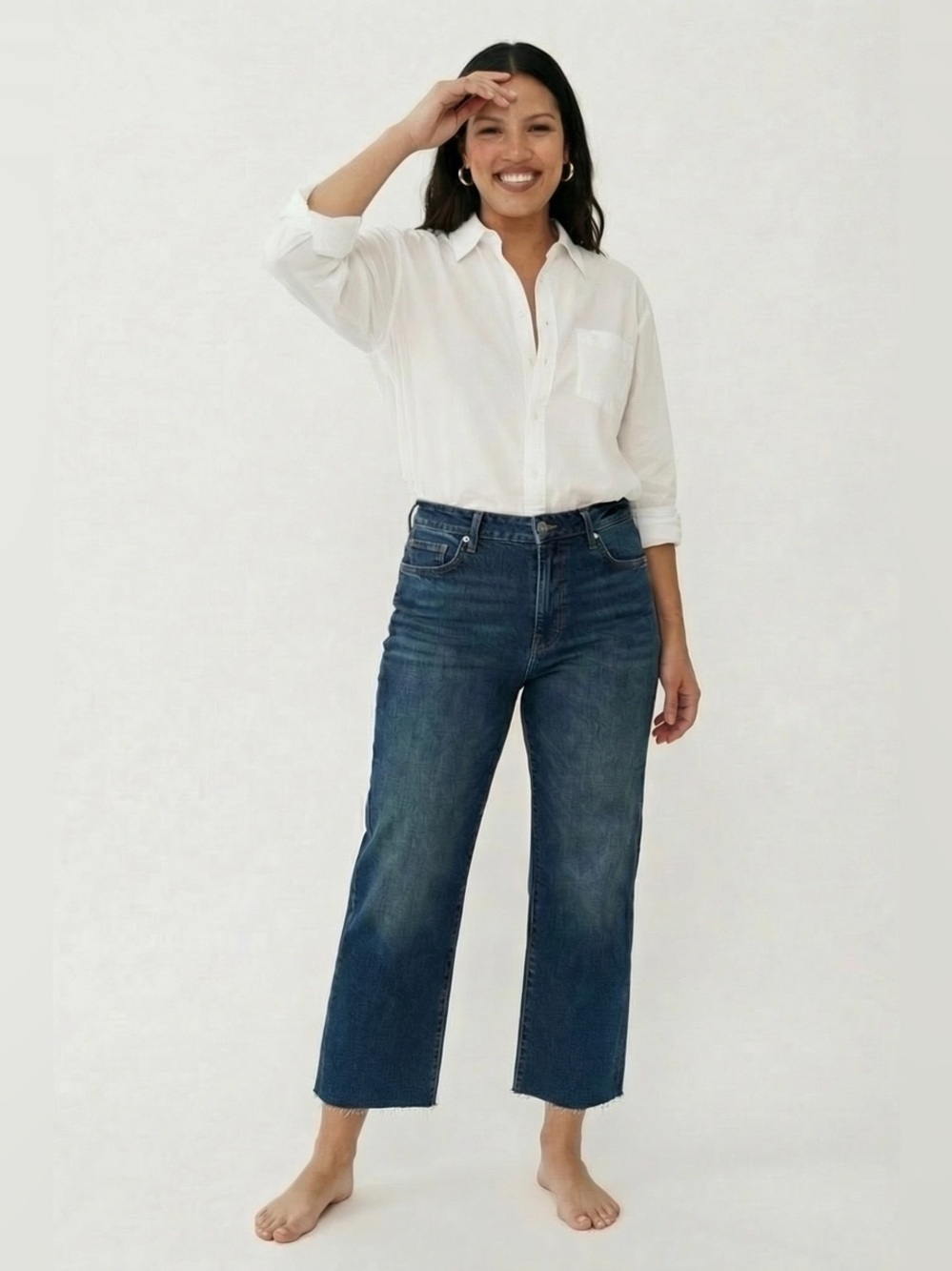 Oliver Logan Classic High-Rise Wide-Leg Women's Jeans in Blue 29